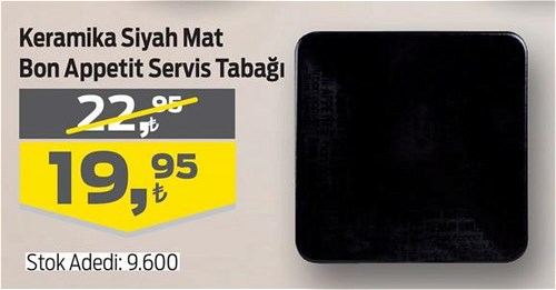 Keramika Siyah Mat Bon Appetit Servis Tabağı image