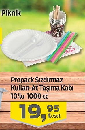 Propack Sızdırmaz Kullan At Taşıma Kabı 10'lu 1000 cc image