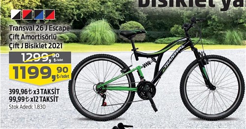 Transval 26 J Escape Çift Amortisörlü Çift J Bisiklet 2021 image