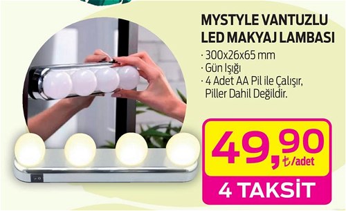 Mystyle Vantuzlu Led Makyaj Lambası 300x26x65 mm image