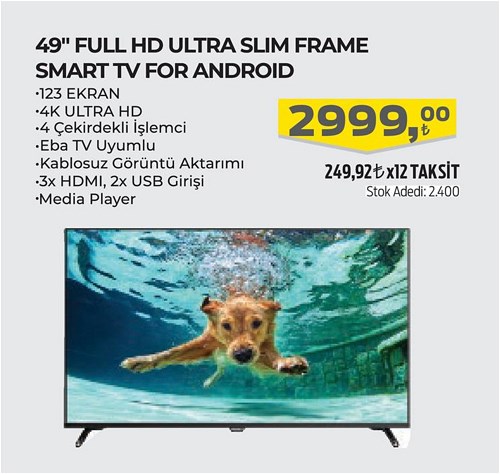 Axen 49" Full HD Ultra Slim Frame Smart Tv For Android image