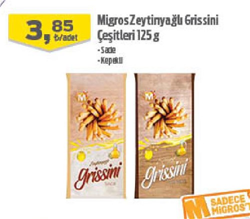 Migros Zeytinyağlı Grissini Çeşitleri 125 g image