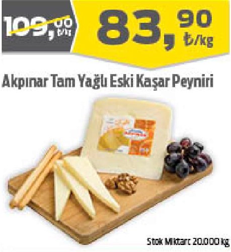 Akpınar Tam Yağlı Eski Kaşar Peyniri Kg image