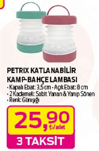 Petrix Katlanabilir Kamp Bahçe Lambası  image