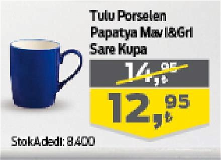 Tulu Porselen Papatya Mavi&Gri Sare Kupa image