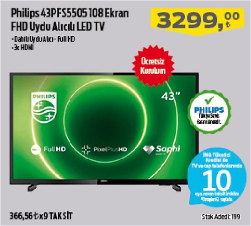 Philips 43PFS5505 108 Ekran FHD Uydu Alıcılı Led Tv image