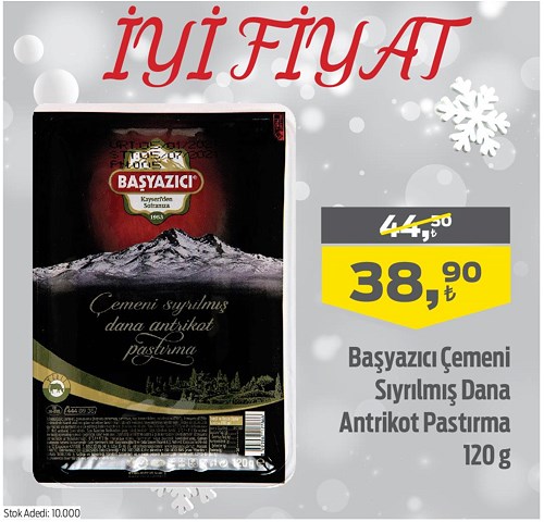 Başyazıcı Çemeni Sıyrılmış Dana Antrikot Pastırma 120 g image