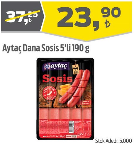 Aytaç Dana Sosis 5'li 190 g image