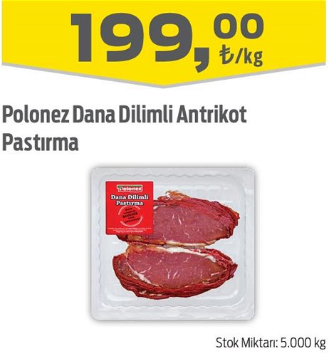 Polonez Dana Dilimli Antrikot Pastırma Kg image