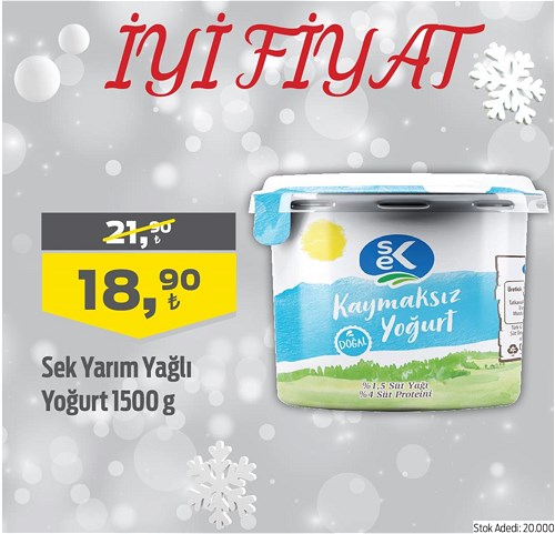 Sek Yarım Yağlı Yoğurt 1500 g image