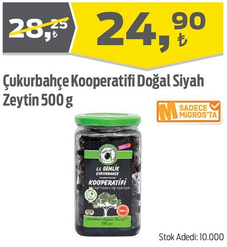 Çukurbahçe Kooperatifi Doğal Siyah Zeytin 500 g image