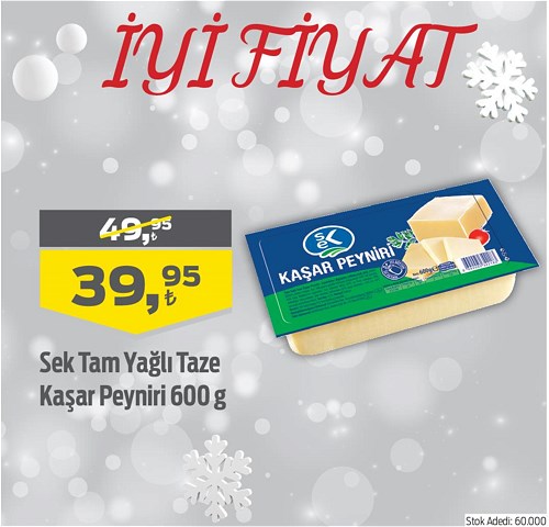 Sek Tam Yağlı Taze Kaşar Peyniri 600 g image