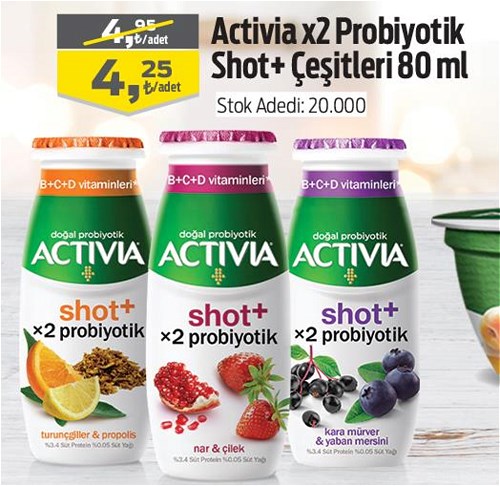 Activia X2 Probiyotik Shot+ Çeşitleri 80 ml image