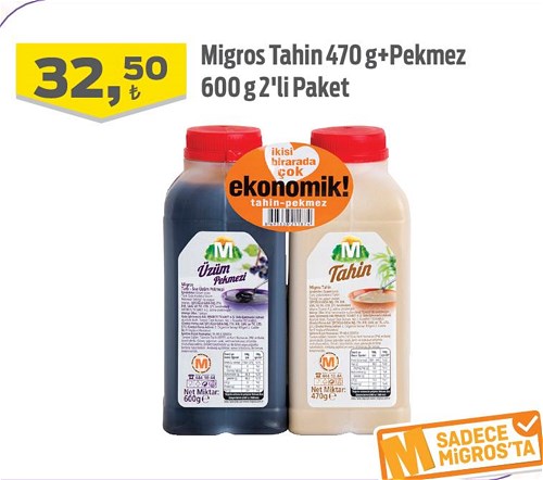 Migros Tahin 470 g + Pekmez 600 g 2'li Paket image