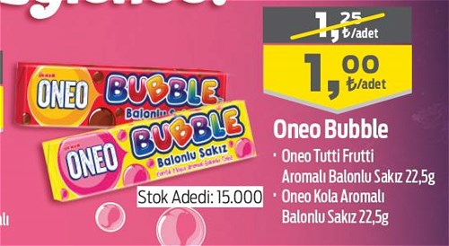 Ülker Oneo Bubble Çeşitleri 22.5 g image