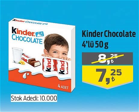 Kinder Chocolate 4'lü 50 g image