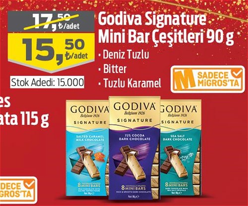 Godiva Signature Mini Bar Çeşitleri 90 g image