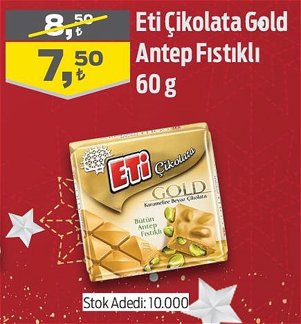 Eti Çikolata Gold Antep Fıstıklı 60 g image