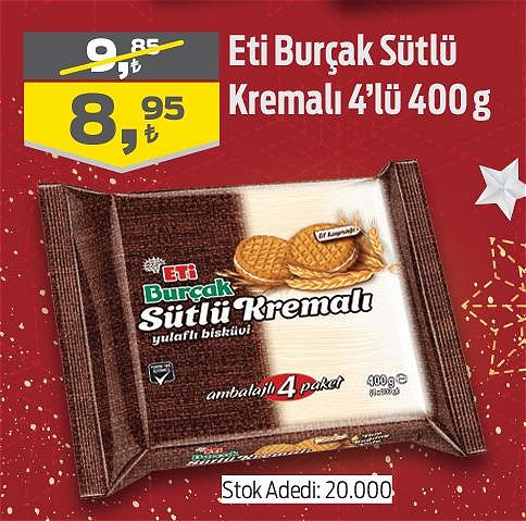 Eti Burçak Sütlü Kremalı 4'lü 400 g image