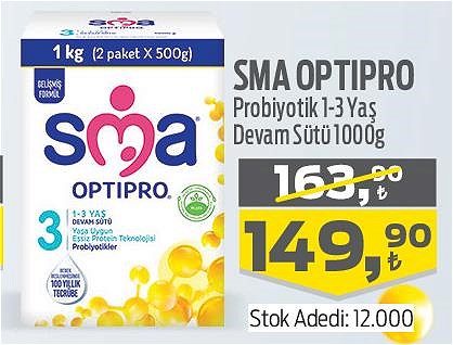 Sma Optipro Probiyotik 1-3 Yaş Devam Sütü 1000 g image