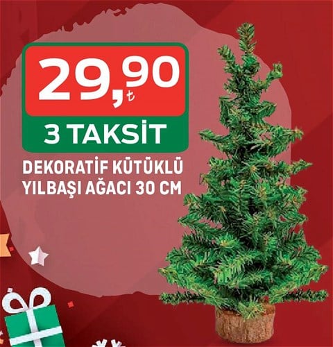 Dekoratif Kütüklü Yılbaşı Ağacı 30 cm image