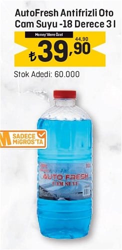 AutoFresh Antifrizli Oto Cam Suyu -18 Derece 3 l image