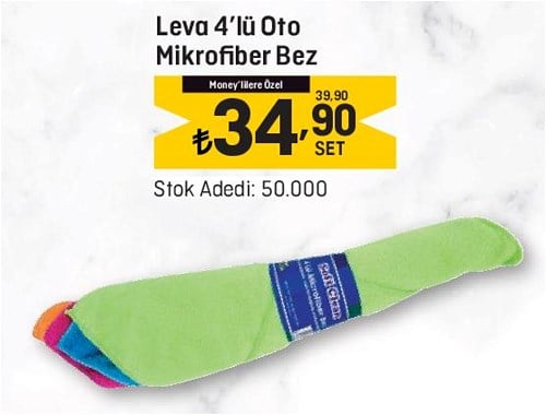 Leva 4'lü Oto Mikrofiber Bez image