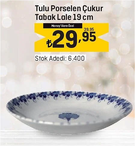 Tulu Porselen Çukur Tabak Lale 19 cm image