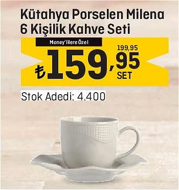 Kütahya Porselen Milena 6 Kişilik Kahve Seti image