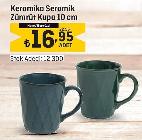 Keramika Seramik Zümrüt Kupa 10 cm image