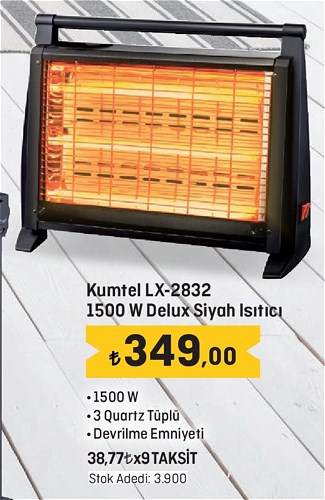 Kumtel LX-2832 1500 W Delux Siyah Isıtıcı image