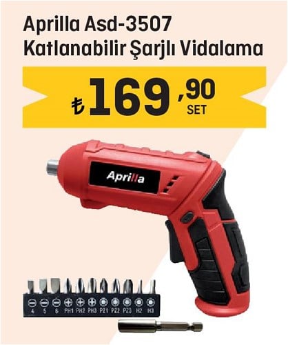 Aprilla Asd-3507 Katlanabilir Şarjlı Vidalama image