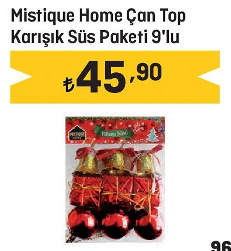 Mistique Home Çan Top Karışık Süs Paketi 9'lu image