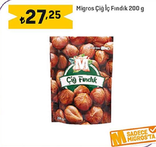 Migros Çiğ İç Fındık 200 g image