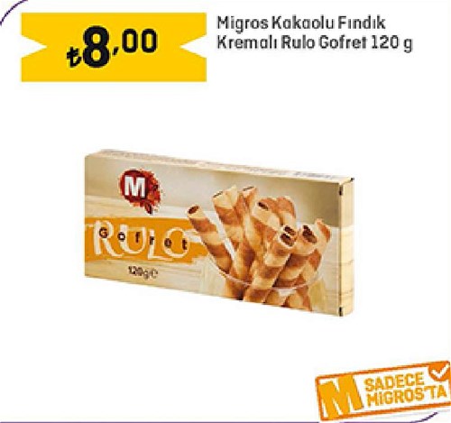 Migros Kakaolu Fındık Kremalı Rulo Gofret 120 g image