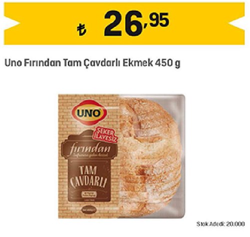 Uno Fırından Tam Çavdarlı Ekmek 450 g image