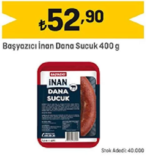 Başyazıcı İnan Dana Sucuk 400 g image