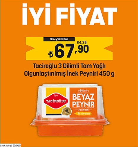 Taciroğlu 3 Dilimli Tam Yağlı Olgunlaştırılmış İnek Peyniri 450 g image