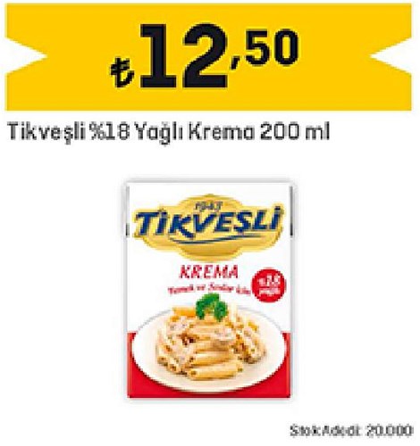 Tikveşli %18 Yağlı Krema 200 ml image