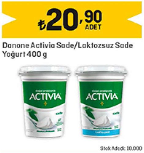 Danone Activia Sade/Laktozsuz Sade Yoğurt 400 g image