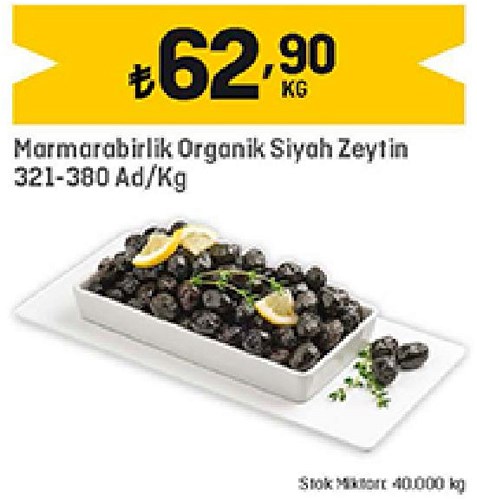 Marmarabirlik Organik Siyah Zeytin 321-380 Ad/Kg image