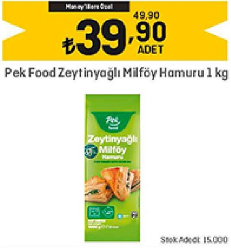 Pek Food Zeytinyağlı Milföy Hamuru 1 kg image