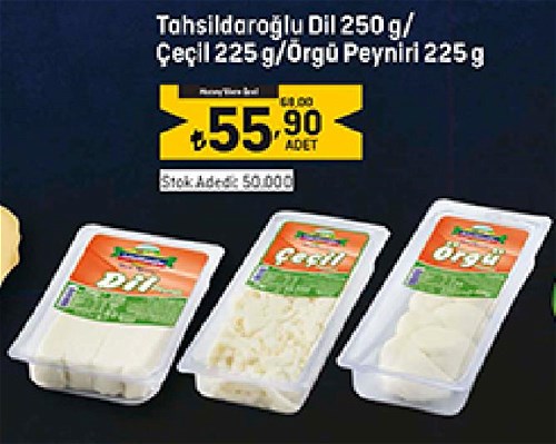 Tahsildaroğlu Dil Peyniri 250 g/Çeçil 225 g/Örgü Peyniri 225 g image