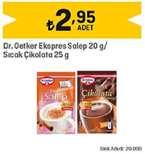 Dr. Oetker Ekspres Salep 20 g / Sıcak Çikolata 25 g image