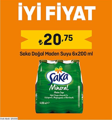 Saka Doğal Maden Suyu 6x200 ml image