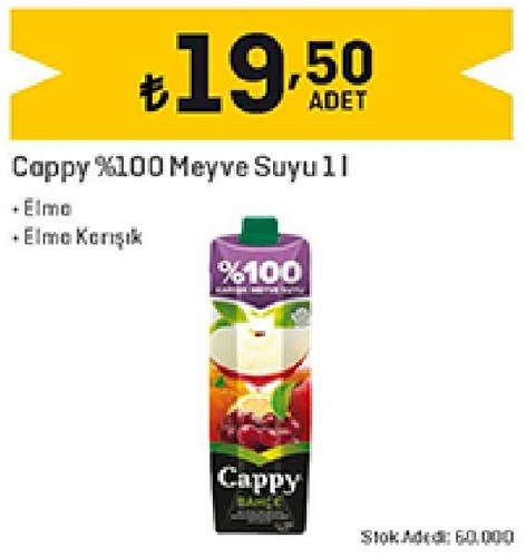 Cappy %100 Meyve Suyu 1 L image