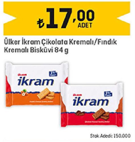 Ülker İkram Çikolata Kremalı/Fındık Kremalı Bisküvi 84 g image