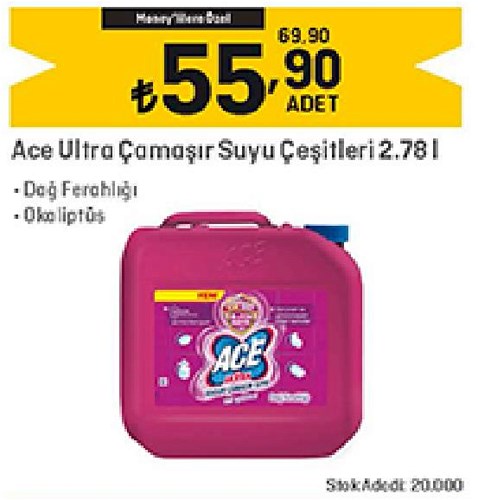 Ace Ultra Çamaşır Suyu Çeşitleri 2.78 L image