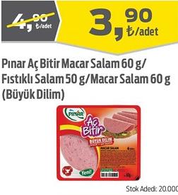 Pınar Aç Bitir Macar Salam 60 g/ Fıstıklı Salam 50 g/Macar Salam 60 g (Büyük Dil image