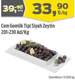 Cem Gemlik Tipi Siyah Zeytin 201-230 Ad/Kg image